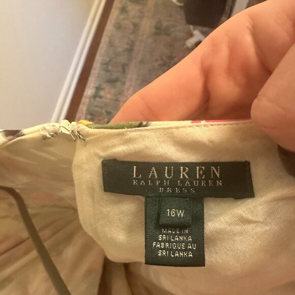 Lauren by Ralph Lauren Sleeveless Fit and Flare Dress colorful floral print 16W - Picture 4 of 6